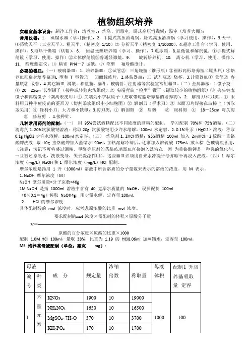植物组织培养实验