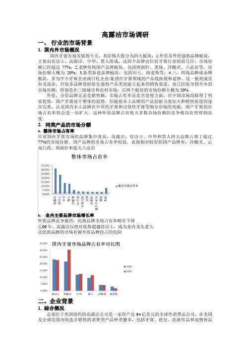 高露洁市场调研