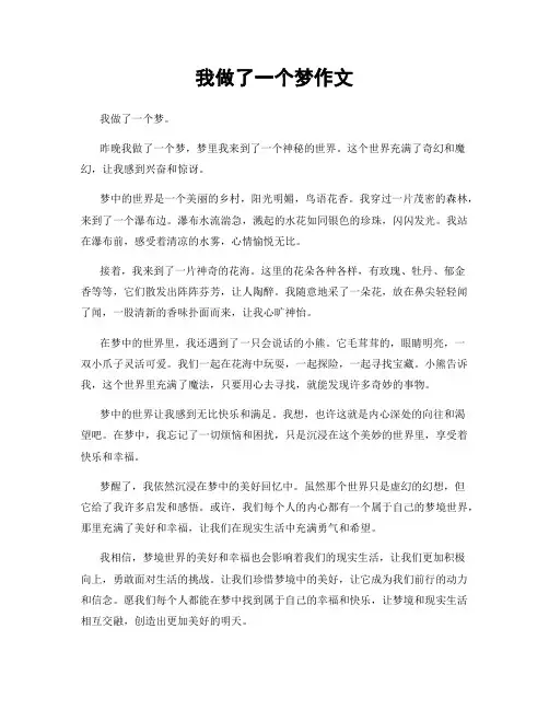 我做了一个梦作文