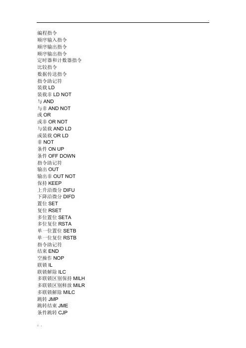 欧姆龙(omron)PLC指令