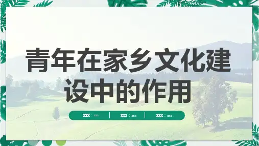 青年在家乡文化建设中的作用