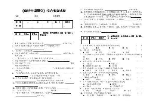 唐诗宋词研究考核试卷10.10