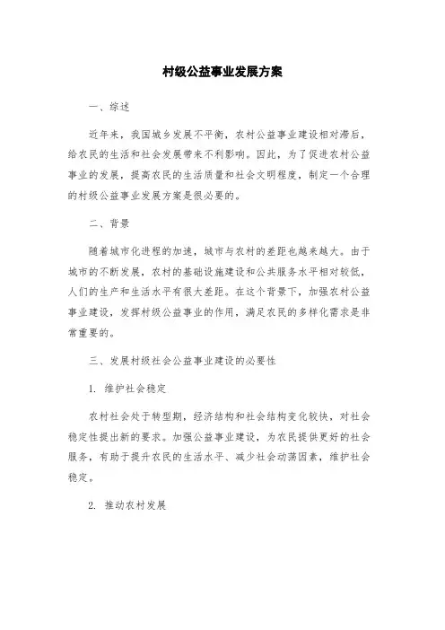 村级公益事业发展方案