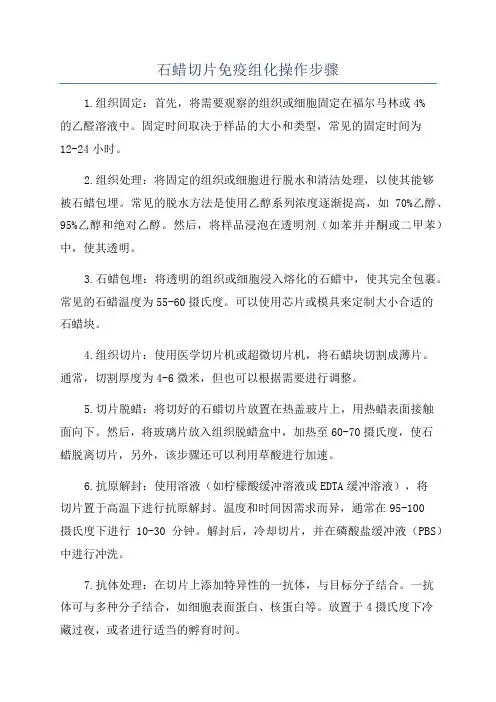 石蜡切片免疫组化操作步骤