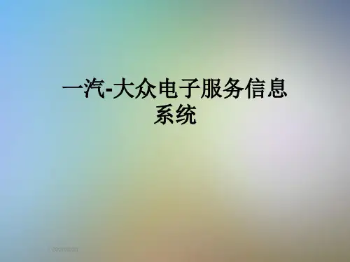 一汽-大众电子服务信息系统