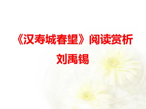 《汉寿城春望》阅读赏析