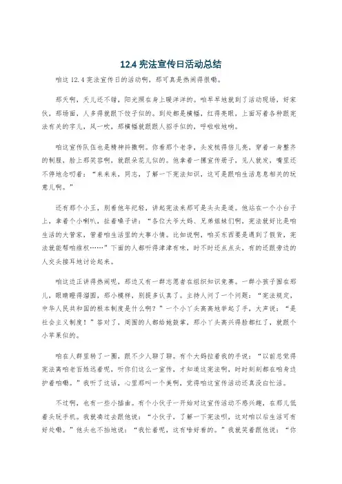 12.4宪法宣传日活动总结