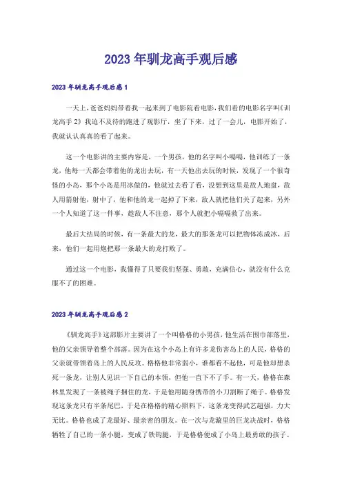 2023年驯龙高手观后感_7