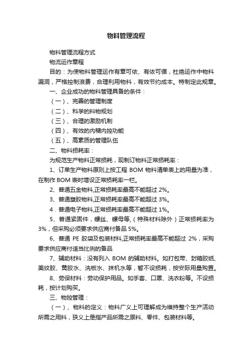 物料管理流程