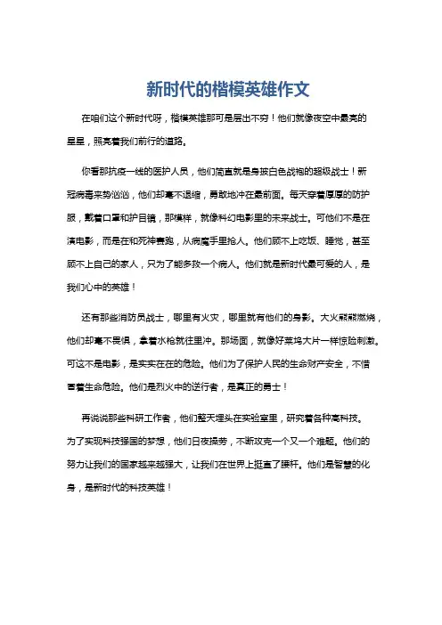 新时代的楷模英雄作文
