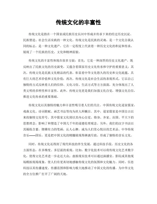 传统文化的丰富性