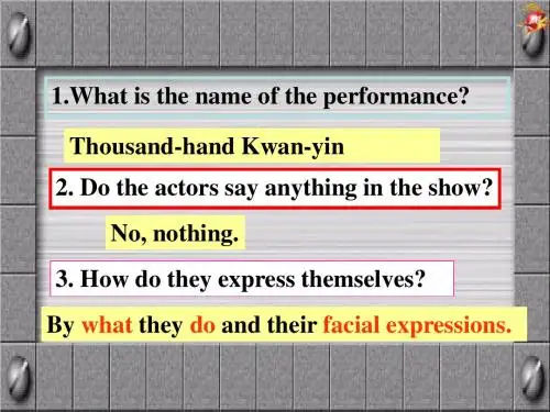 新人教必修4 Unit4 Body Language-warming up