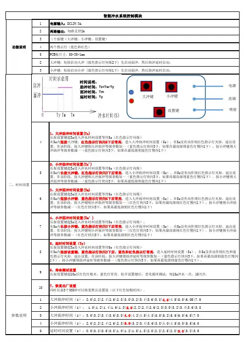 冲水控制器使用说明简述(20200623)