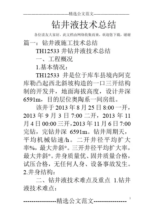 钻井液技术总结