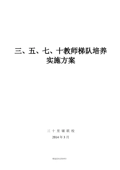 教师梯队建设培养实施方案