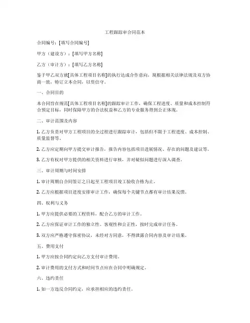 工程跟踪审合同范本
