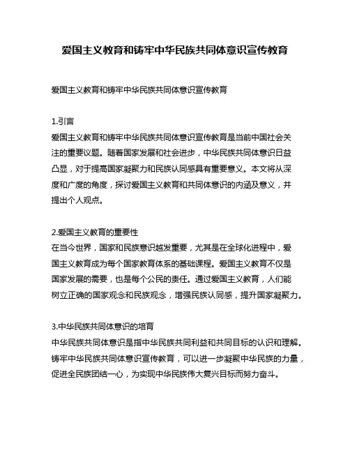 爱国主义教育和铸牢中华民族共同体意识宣传教育