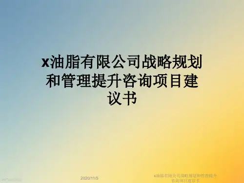 x油脂有限公司战略规划和管理提升咨询项目建议书