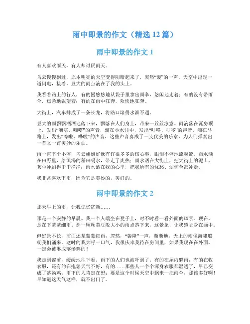 雨中即景的作文(精选12篇)