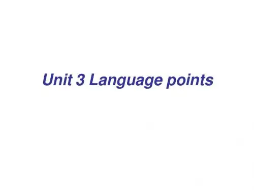 Book1Unit 3 Language points