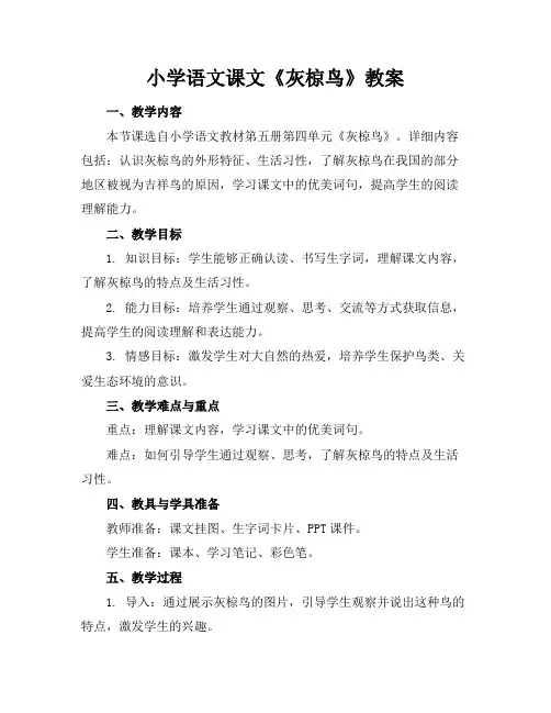 小学语文课文《灰椋鸟》教案