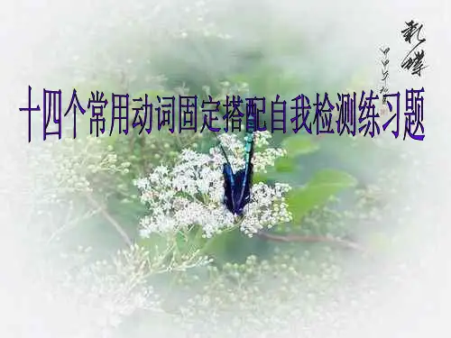 十四个常见动词的固定搭配及测试