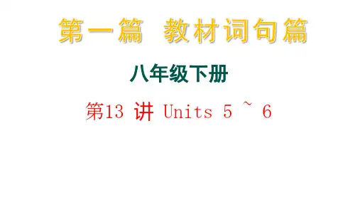 2024年人教版中考英语专题复习第一篇 教材词句篇八年级下册第13 讲 Units 5 ~ 6课件