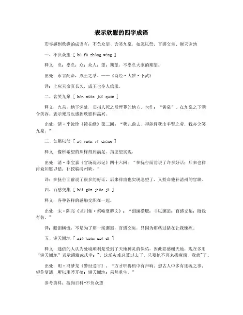 表示欣慰的四字成语