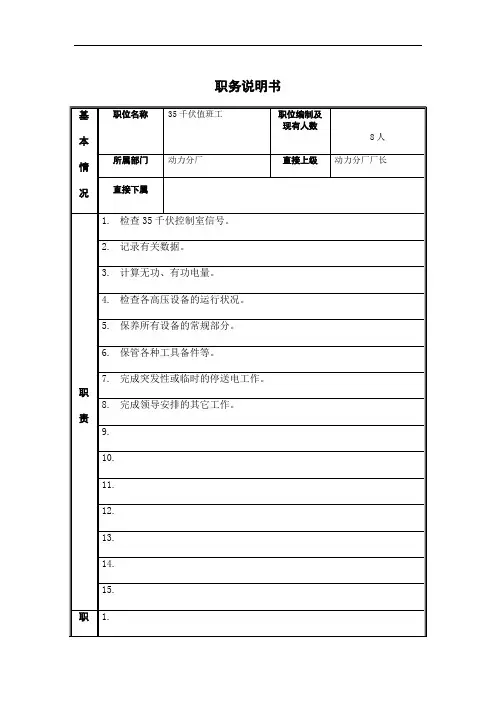 PZGLI007-品质管理-35千伏值班工岗位说明书