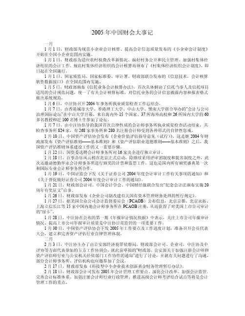 2005年中国财会大事记