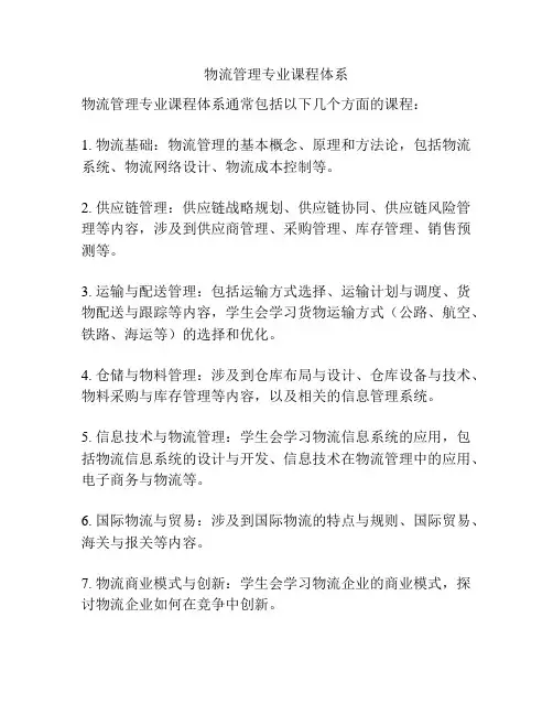 物流管理专业课程体系