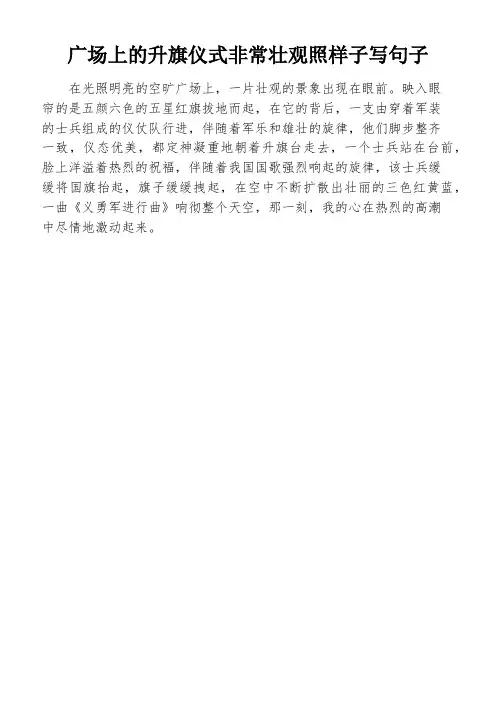 广场上的升旗仪式非常壮观照样子写句子