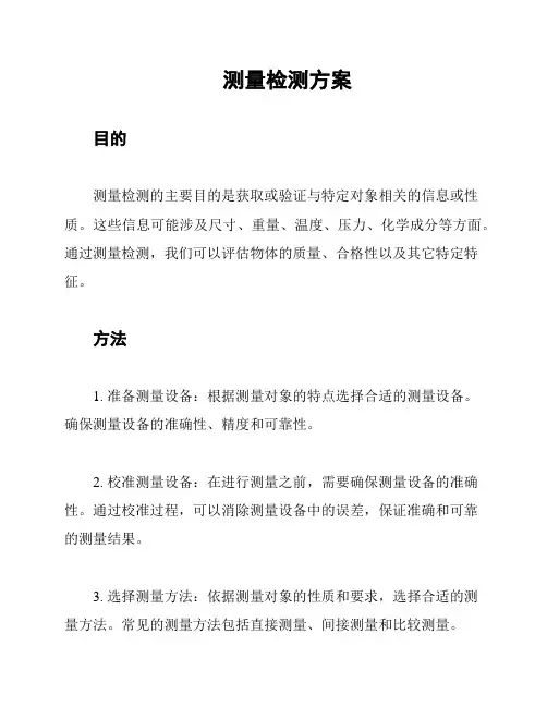 测量检测方案