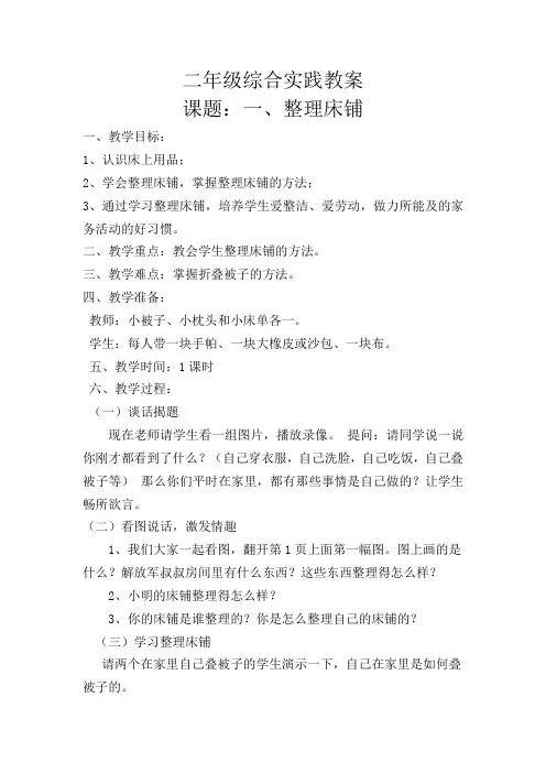 二年级 综合实践教案