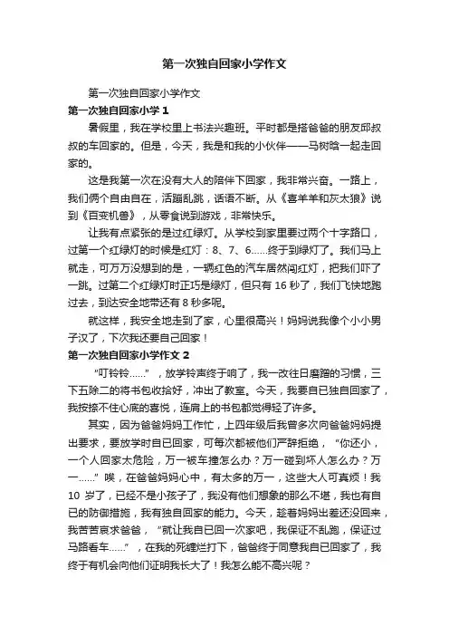 第一次独自回家小学作文