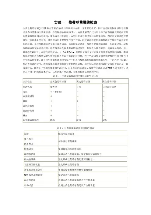 2011实验4葡萄球菌属的检验