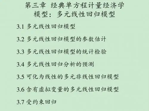 计量经济学第八讲