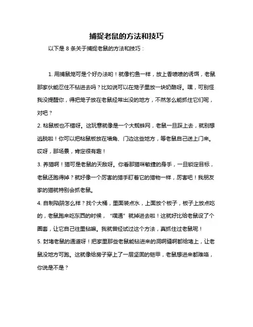 捕捉老鼠的方法和技巧