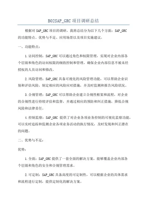 B02SAP_GRC项目调研总结