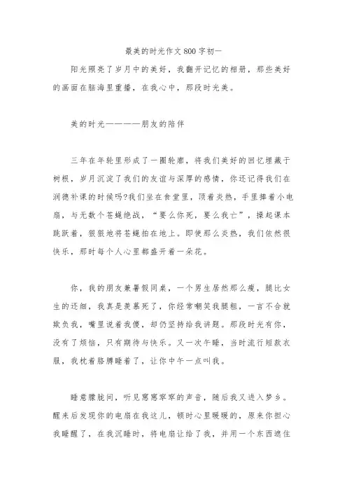 最美的时光作文800字初一