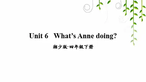 湘少版四年级英语下册Unit 6   What’s Anne doing