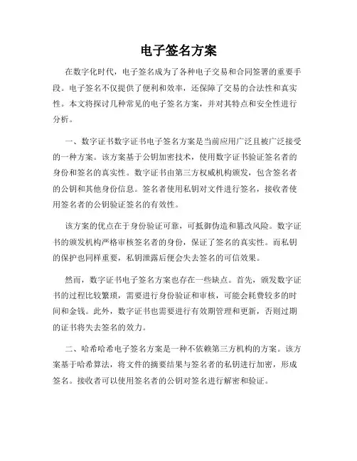电子签名方案