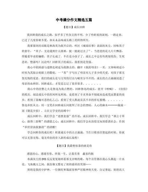 天津中考满分作文精选5篇 (39)