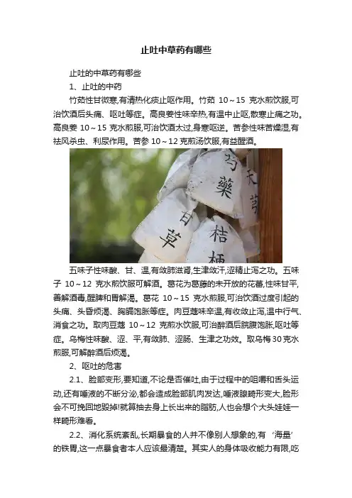 止吐中草药有哪些