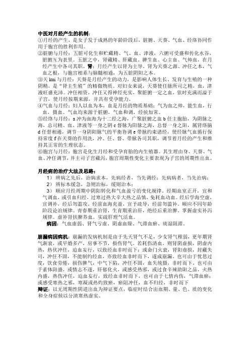 中医妇科考试重点总结版