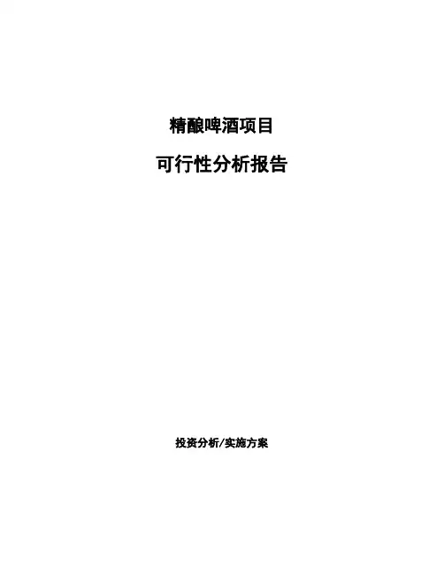 精酿啤酒项目可行性分析报告