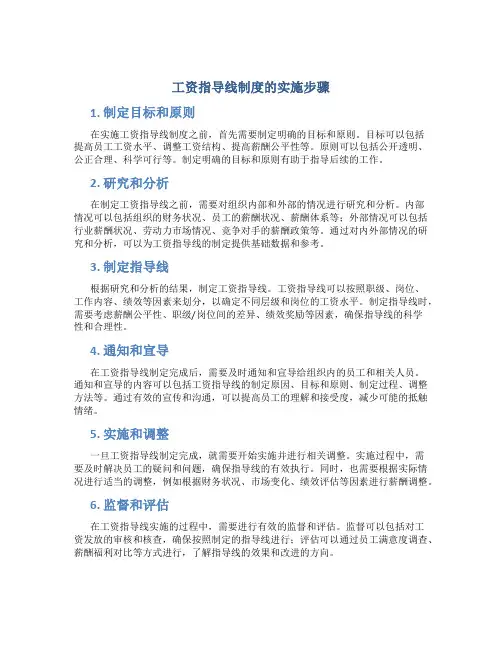 工资指导线制度的实施步骤