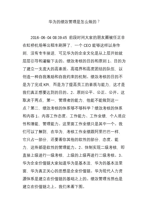 华为的绩效管理是怎么做的？