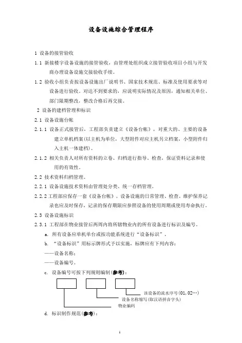设备设施综合管理程序