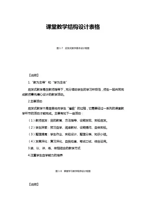 课堂教学结构设计表格